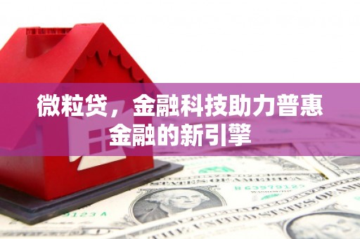 唐县微粒贷，金融科技助力普惠金融的新引擎