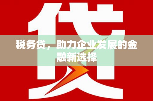 唐县税务贷，助力企业发展的金融新选择