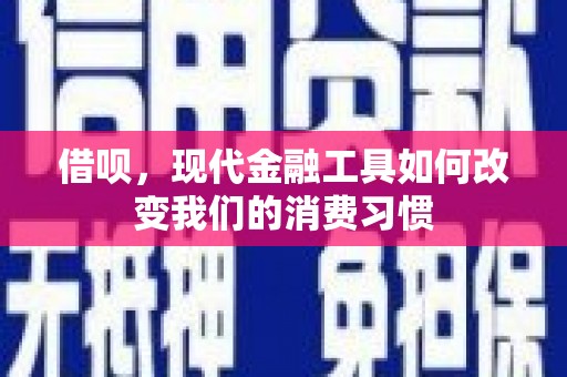 唐县借呗，现代金融工具如何改变我们的消费习惯