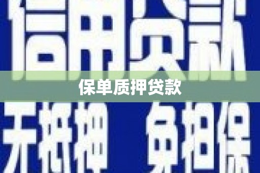 唐县保单质押贷款