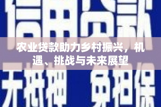 唐县农业贷款助力乡村振兴，机遇、挑战与未来展望