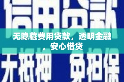 唐县无隐藏费用贷款，透明金融，安心借贷