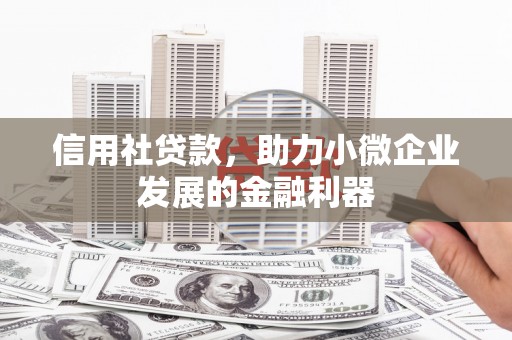 唐县信用社贷款，助力小微企业发展的金融利器