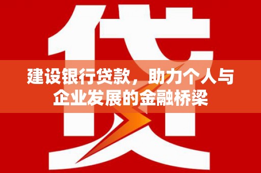 唐县建设银行贷款，助力个人与企业发展的金融桥梁