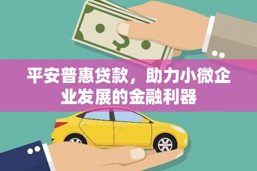 唐县平安普惠贷款，助力小微企业发展的金融利器