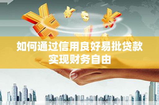 唐县如何通过信用良好易批贷款实现财务自由