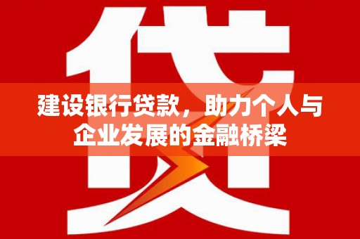 唐县建设银行贷款，助力个人与企业发展的金融桥梁