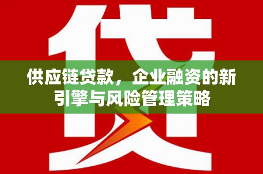 唐县供应链贷款，企业融资的新引擎与风险管理策略