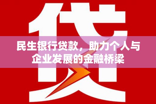 唐县民生银行贷款，助力个人与企业发展的金融桥梁