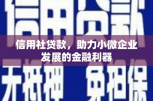 唐县信用社贷款，助力小微企业发展的金融利器
