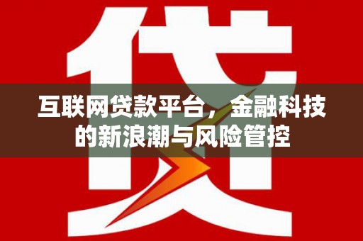 唐县互联网贷款平台，金融科技的新浪潮与风险管控