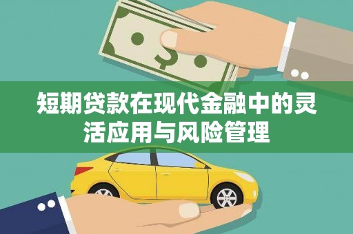 唐县短期贷款在现代金融中的灵活应用与风险管理