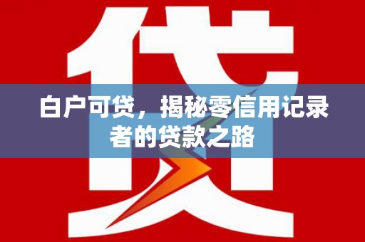 唐县白户可贷，揭秘零信用记录者的贷款之路