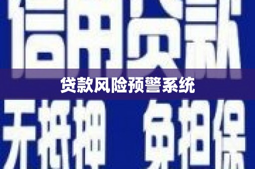 唐县贷款风险预警系统